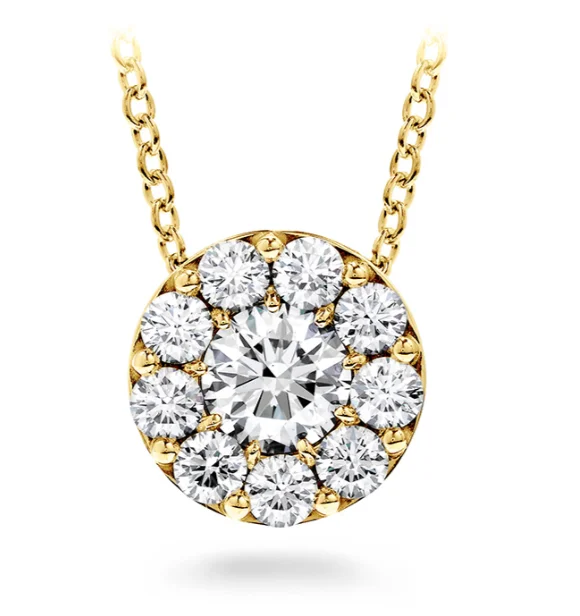 Women’s silver heart necklaces-Fulfillment 0.22-0.28Ct Diamond Cluster Pendant on Chain in 18k Yellow Gold, 18in