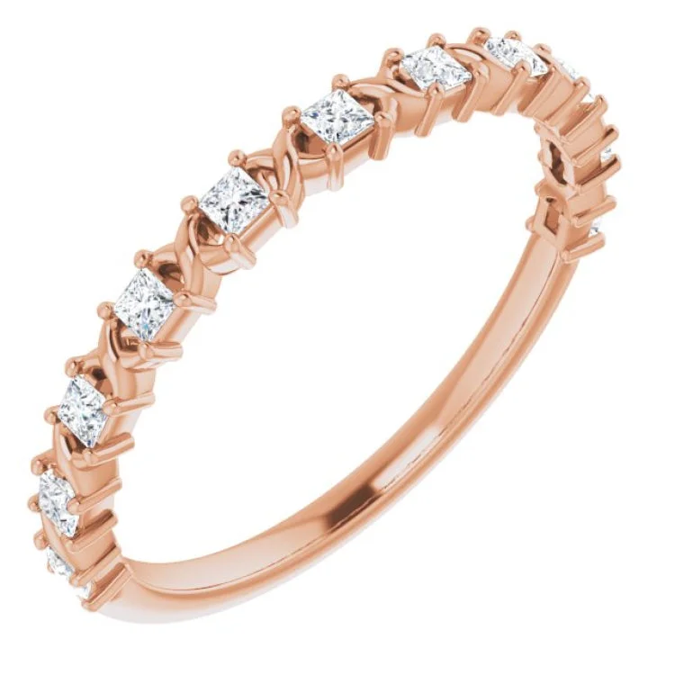 Women’s engagement rings for modern brides-14K Rose 1/4 CTW Natural Diamond Anniversary Band