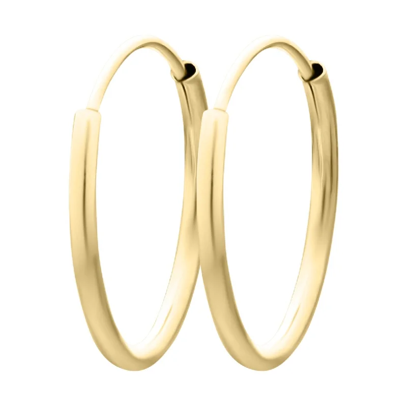 Women’s long earrings-Kiddie Kraft 14KT Yellow Gold 12MM Endless Hoop Earrings