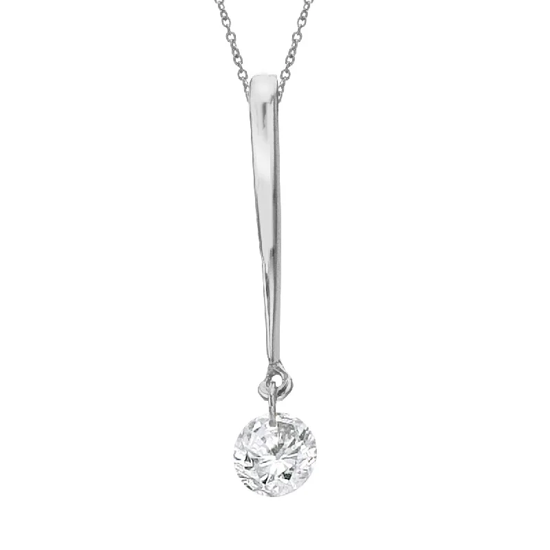 Women’s two-tone necklaces-DASHING DIAMOND DROP PENDANT P8915W