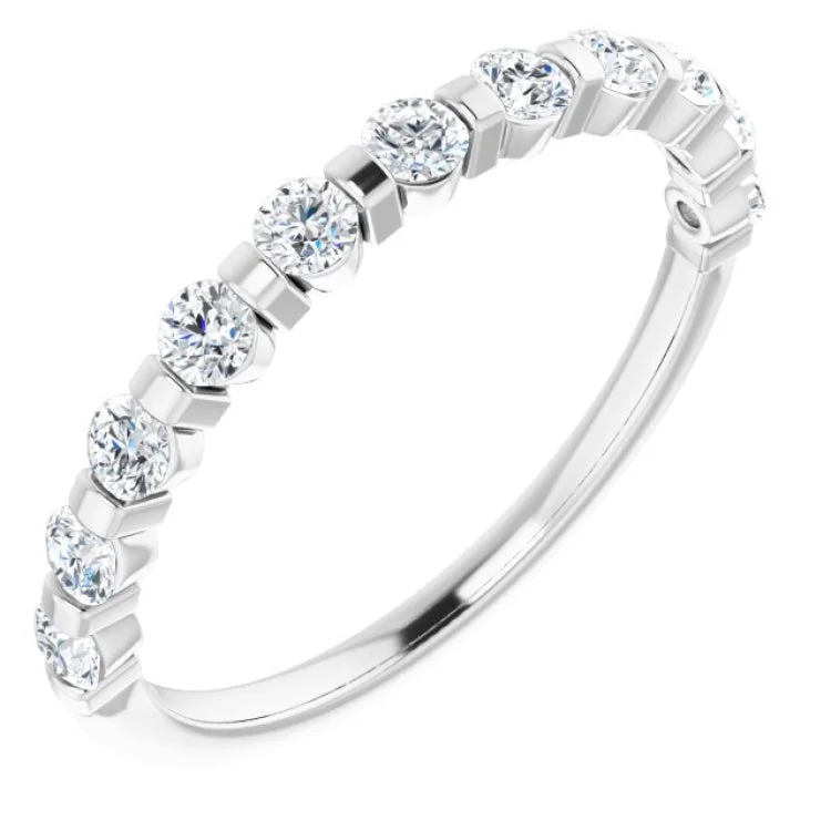 Women’s round halo engagement rings-14K White 1/2 CTW Natural Diamond Anniversary Band