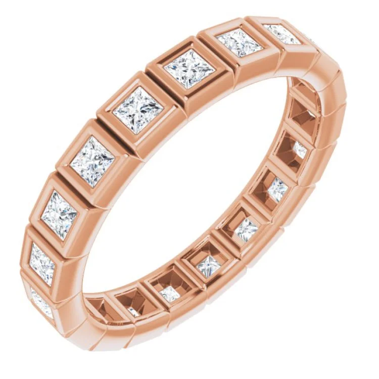 Women’s colored gemstone engagement rings-14K Rose 5/8 CTW Diamond Eternity Band