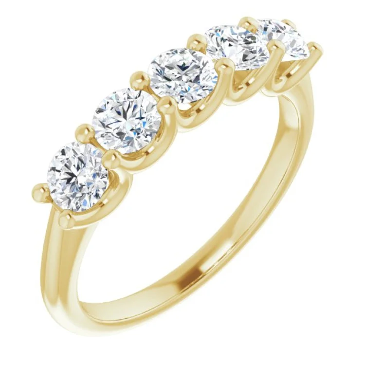 Women’s designer engagement rings-14K Yellow 1 CTW Natural Diamond Anniversary Band