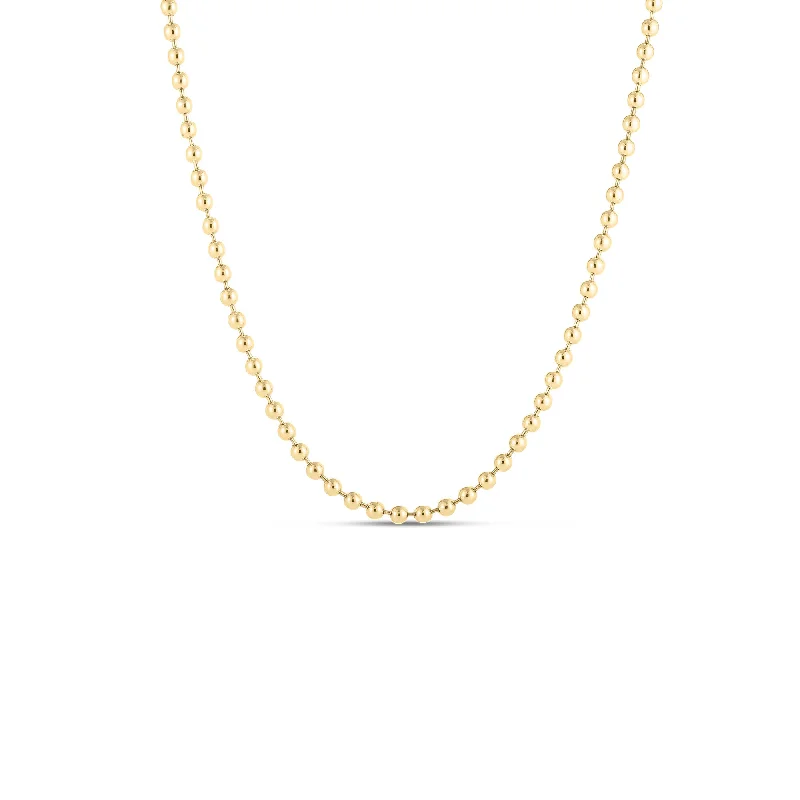 Women’s bohemian necklaces-Classic Large Bead Chain in 18K Yellow Gold, 18in