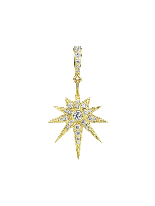 Women’s layered necklaces-0.56ct Diamond Starburst Pendant only in 18K Yellow Gold