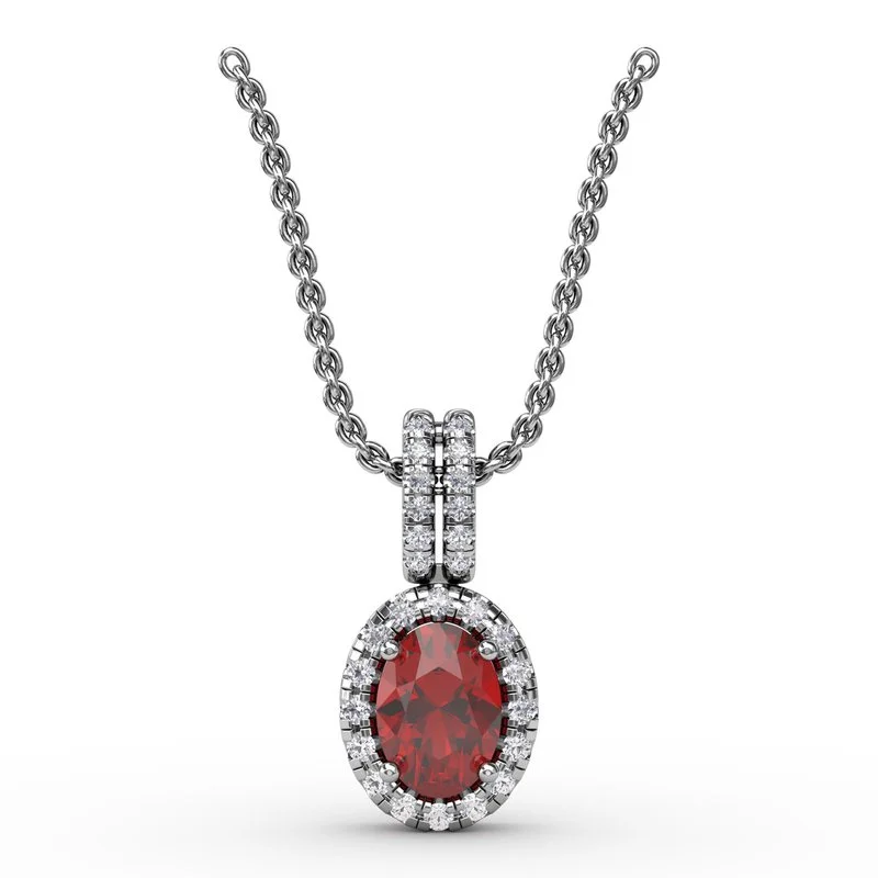 Women’s layered silver necklaces-Sophisticated Ruby and Diamond Pendant P1373R