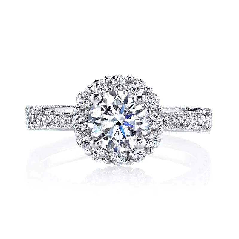 Women’s engagement rings with side stones-14KW .55CTW DIAMOND BRIDAL