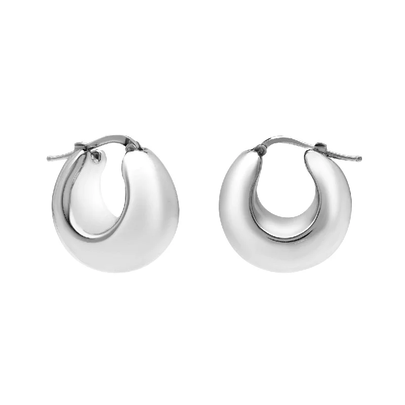 Women’s diamond stud earrings-Sterling Silver Graduated Hoop Earrings