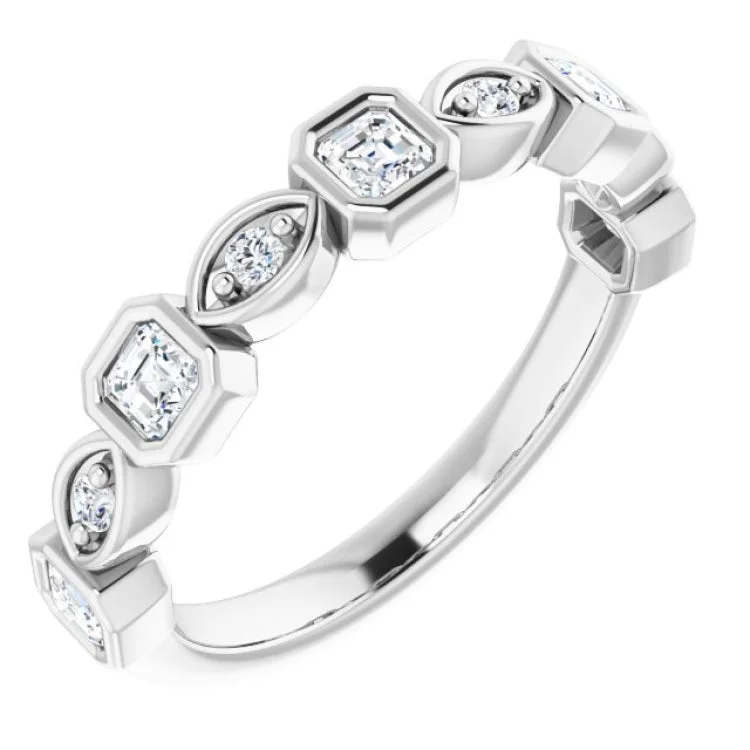 Women’s halo engagement rings-Platinum 1/2 CTW Natural Diamond Anniversary Band