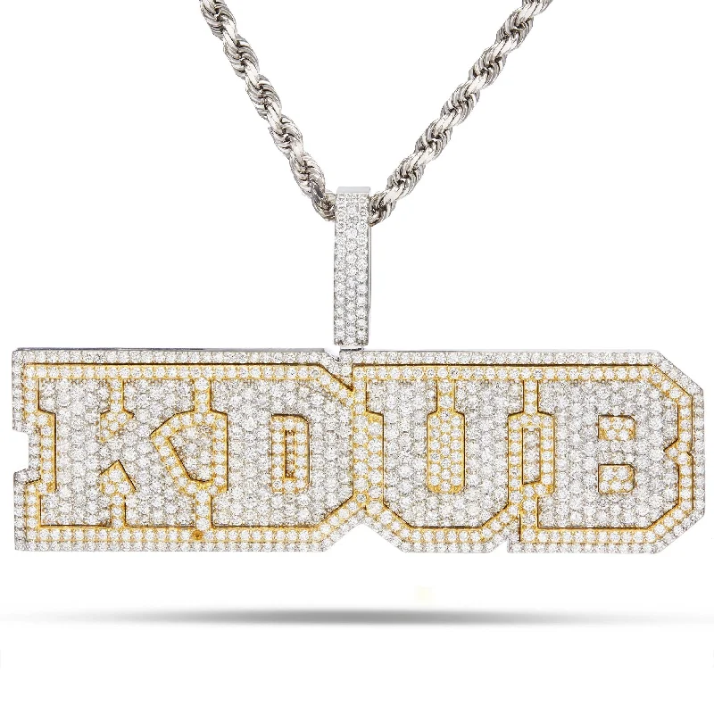 Women’s diamond-encrusted necklaces-Custom "KDUB" Diamond Pendant