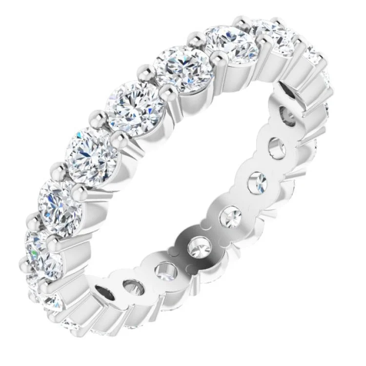 Women’s platinum solitaire engagement rings-Platinum 1 7/8 CTW Natural Diamond Eternity Band Size 7.5