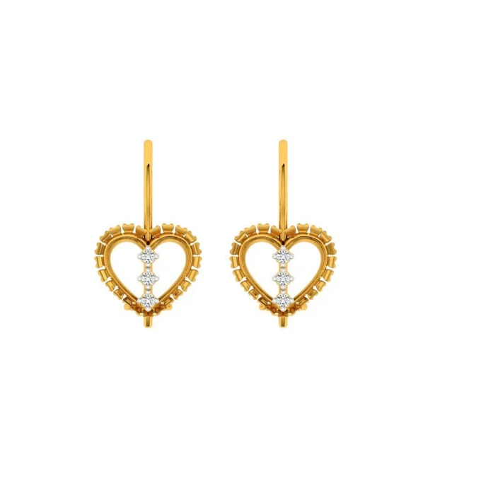 Women’s sapphire earrings-18KT (750) Yellow Gold And Diamond Earring For Women