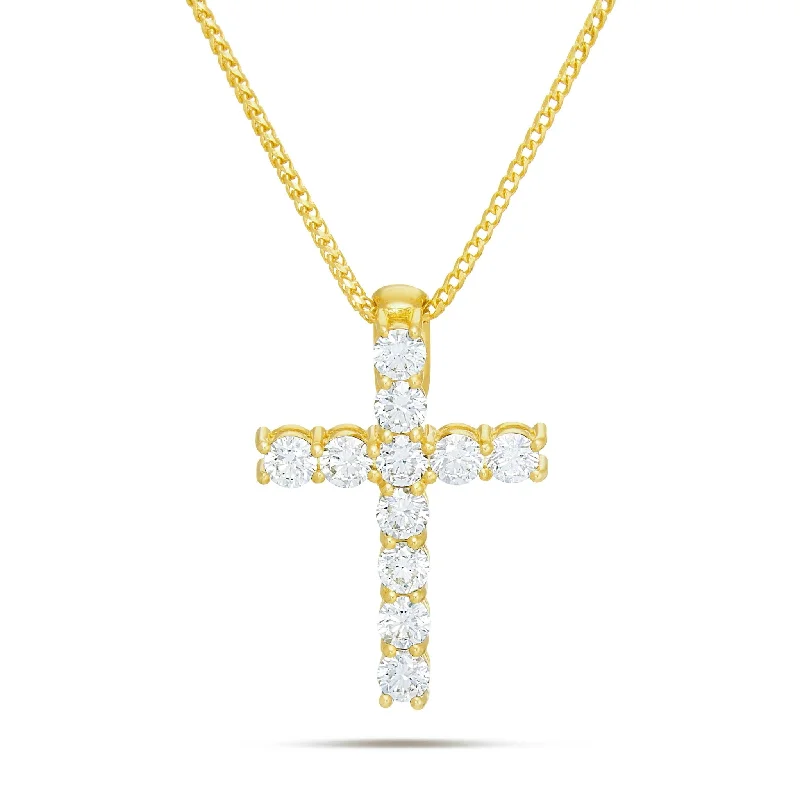 Women’s modern necklaces-Shyne Collection 10K Gold 15pt Diamond Cross Pendant