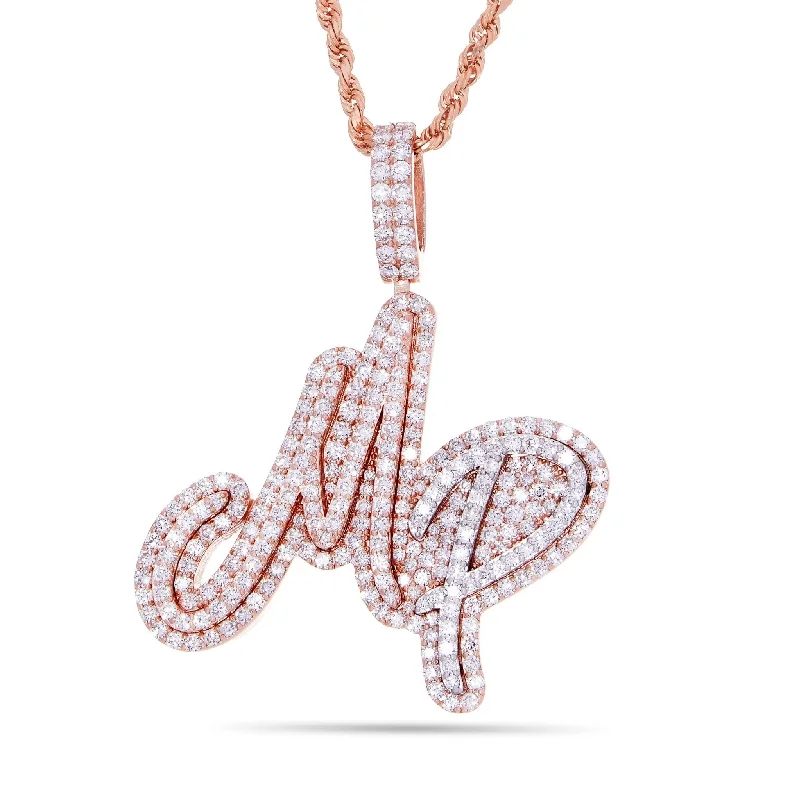 Women’s luxury diamond necklaces-Custom "MP" Diamond Pendant