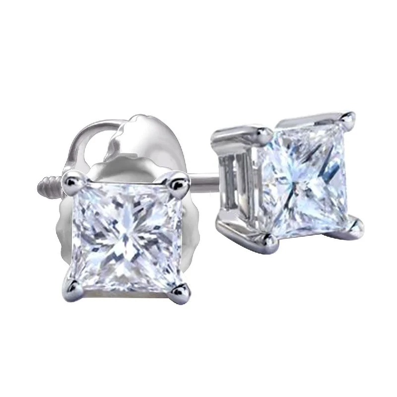 Women’s colorful stud earrings-Premiere 1/2 CTW Diamond Solitaire Stud Earrings in 14KT White Gold