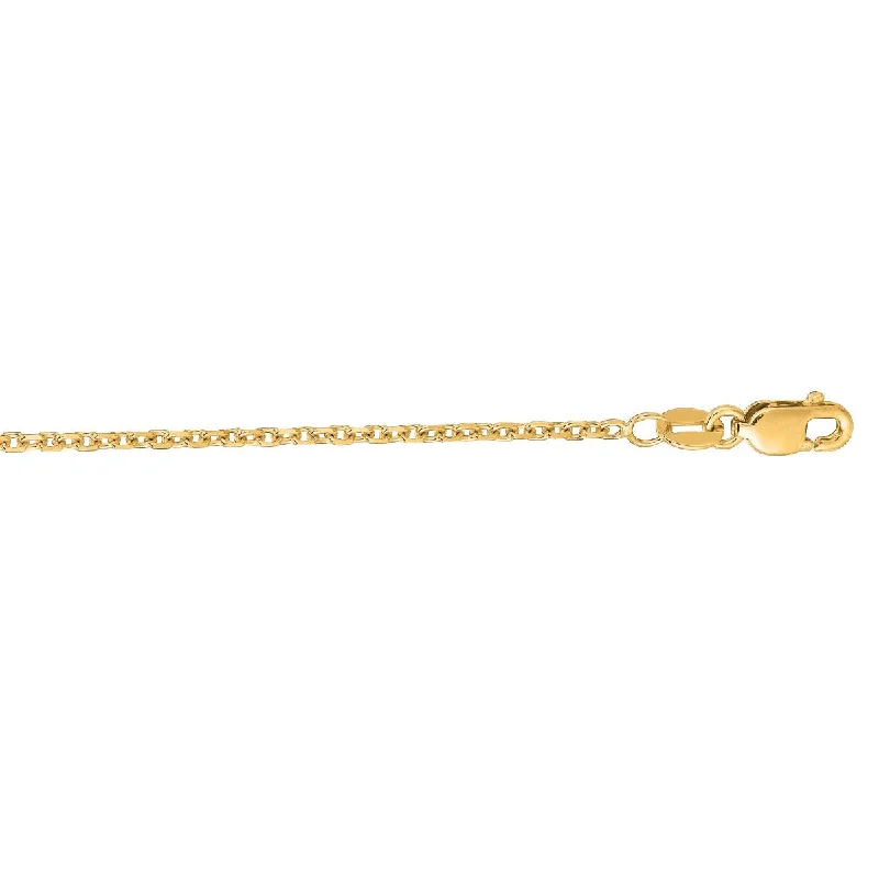 Women’s halo engagement rings-14kt 24" Yellow Gold Diamond Cut Cable Link Chain with Lobster Clasp CAB040-24