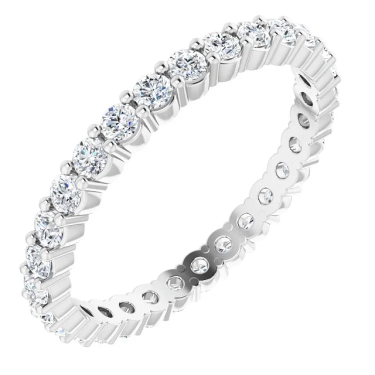 Women’s designer engagement rings-14K White 1/2 CTW Natural Diamond Eternity Band Size 7