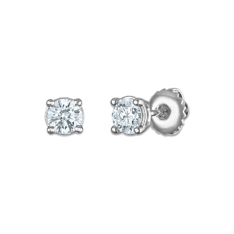 Women’s huggie earrings-EcoLove 1/2 CTW Lab Grown Diamond Stud Earrings in 10KT White Gold