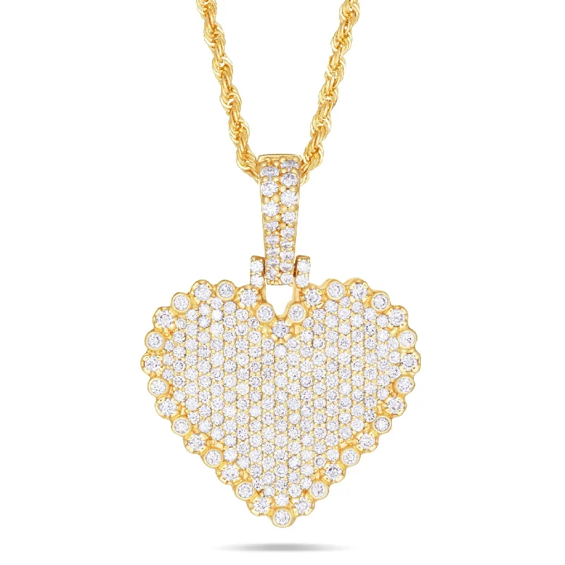 Women’s personalized necklaces-14K Gold 1.24ct Diamond Heart Pendant