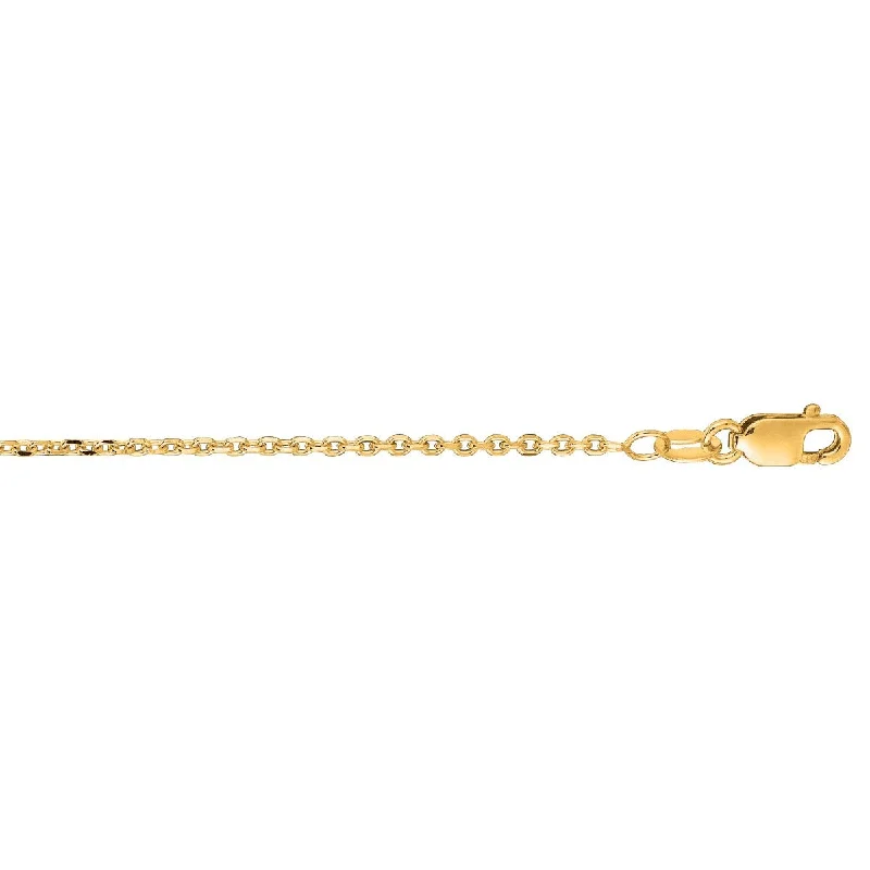 Women’s simple engagement rings-14kt 20" Yellow Gold Diamond Cut Cable Link Chain with Lobster Clasp CAB035-20