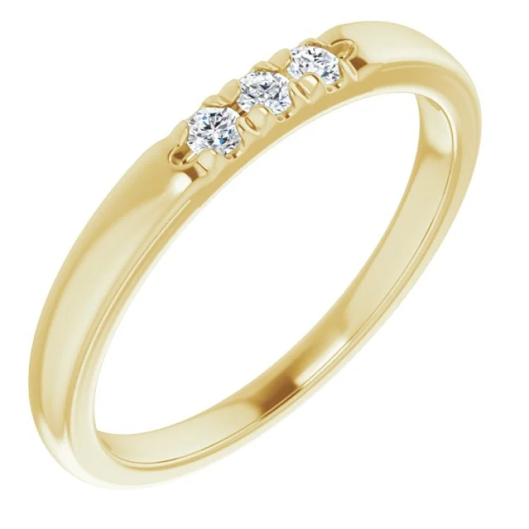 Women’s sparkling halo engagement rings-14K Yellow .09 CTW Natural Diamond Anniversary Band