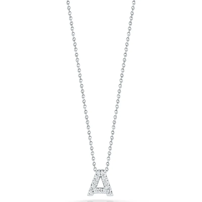 Women’s clasp necklaces-Love Letter A Pendant with Diamonds