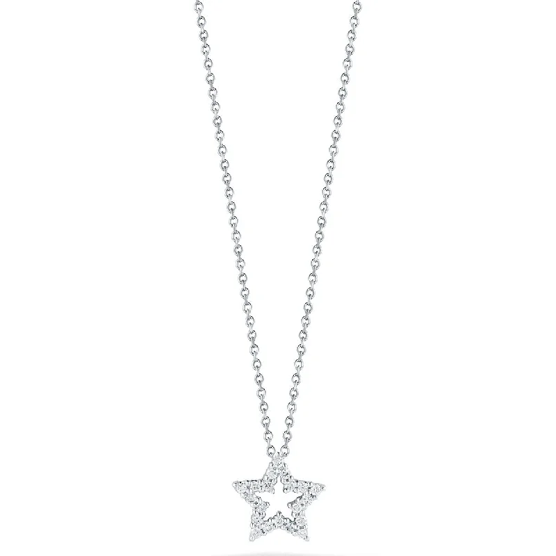 Women’s floral necklaces-Star Pendant with Diamonds