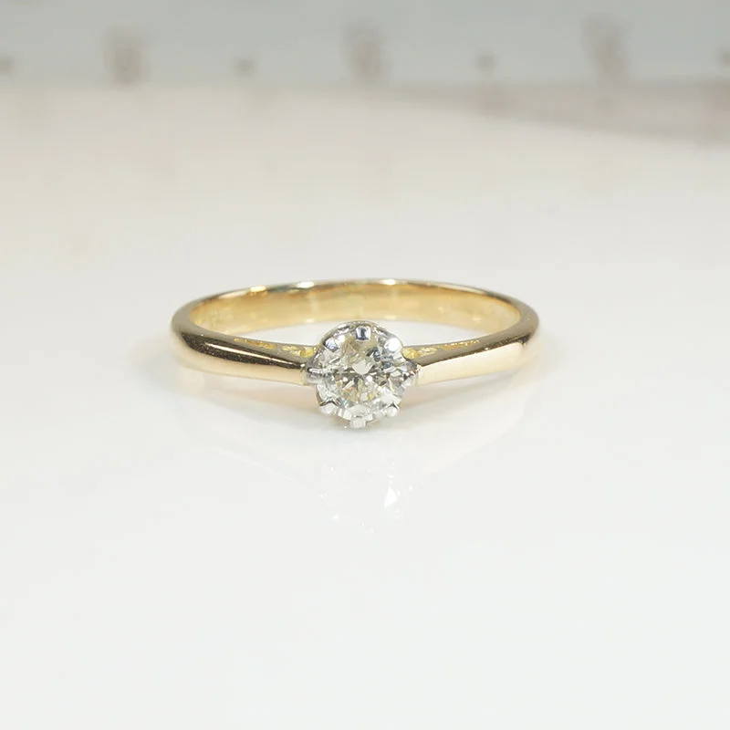 Women’s unique engagement rings-Ideal English Diamond Solitaire in 18ct Gold