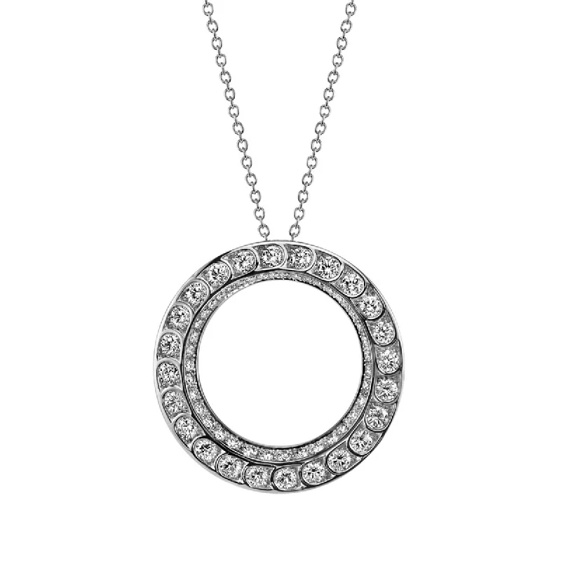 Women’s gemstone statement necklaces-Scallop Artisan Pave Diamond Pendant