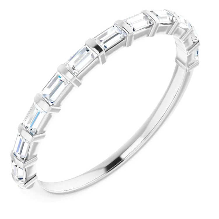 Women’s engagement rings with diamond accents-Platinum 1/5 CTW Natural Diamond Anniversary Band