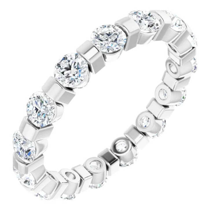 Women’s affordable halo engagement rings-14K White 1 1/2 CTW Diamond Eternity Band