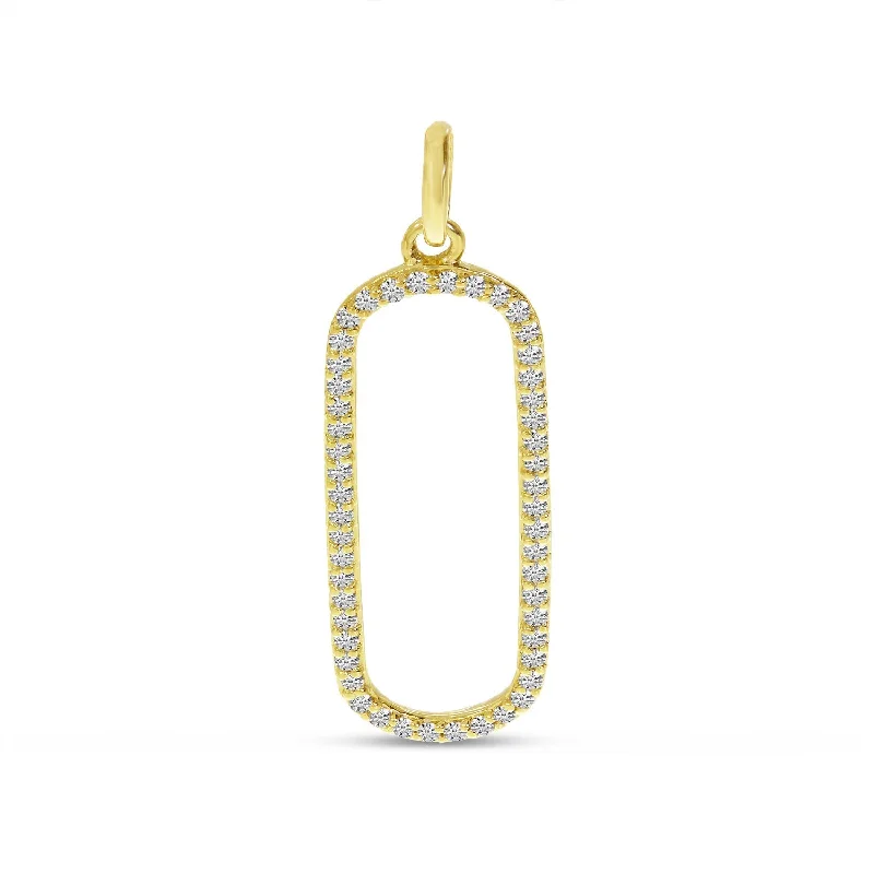 Women’s antique-style necklaces-DIAMOND PAPERCLIP PENDANT P10716