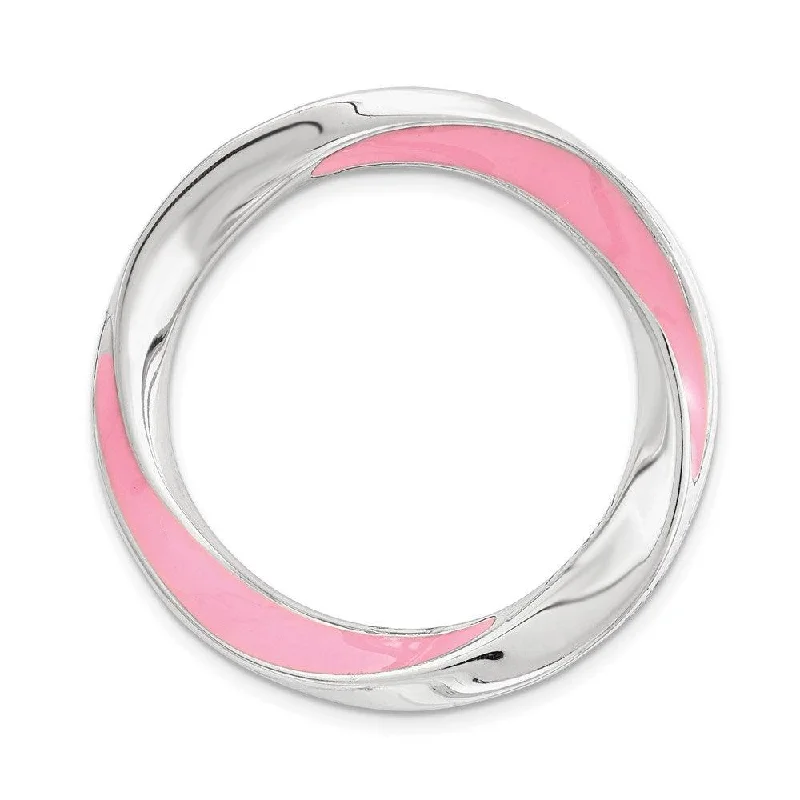 Women’s infinity necklaces-Sterling Silver Stackable Expressions Medium Pink Enameled Chain Slide