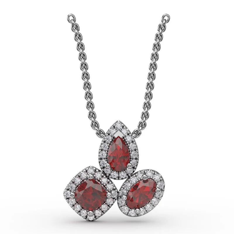 Women’s silk thread necklaces-Never Dull Your Shine Ruby and Diamond Pendant P1679R