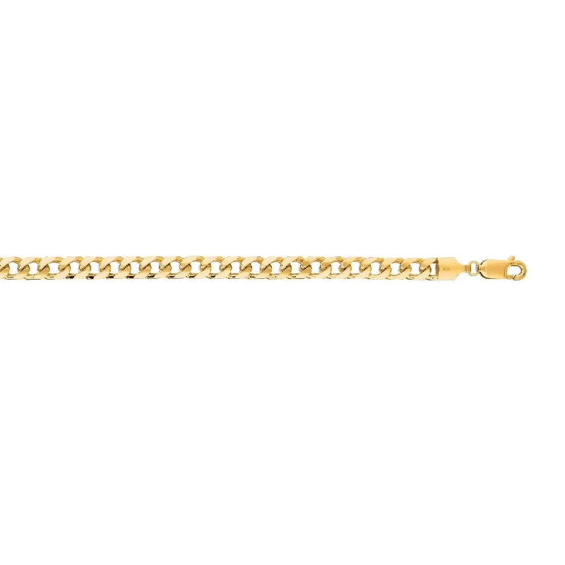 Women’s cushion cut halo engagement rings-14kt 20" Yellow Gold Diamond Cut Miami Cuban Link Chain with Lobster Clasp MC150-20