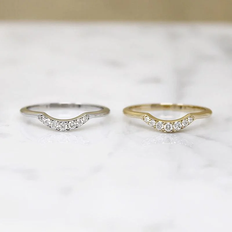 Women’s affordable vintage engagement rings-Sparkling Diamond Nesting Band in Recycled Gold