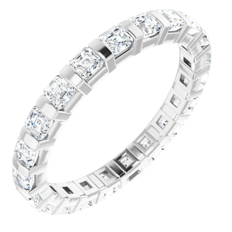 Women’s modern solitaire engagement rings-Platinum 1 1/5 CTW Diamond Eternity Band