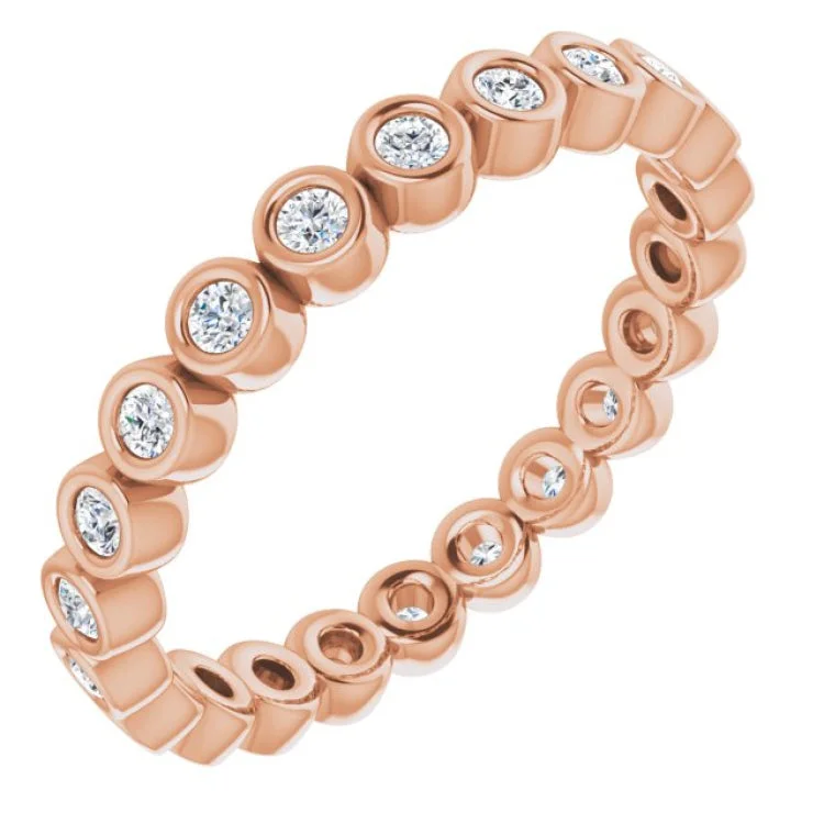 Women’s vintage-inspired engagement rings-14K Rose 1/3 CTW Diamond Eternity Band