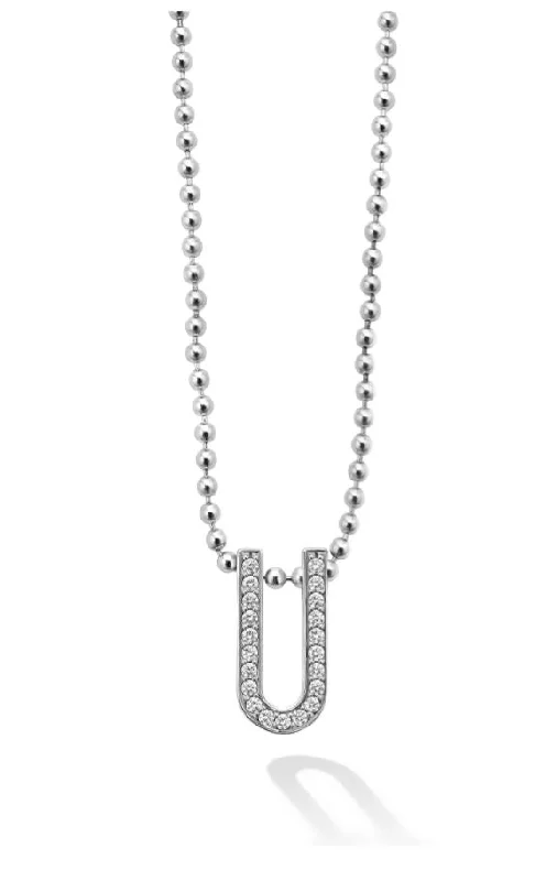 Women’s adjustable necklaces-Caviar Spark 0.52Ct Diamond Linear Pendant on Ball Chain in Sterling Silver