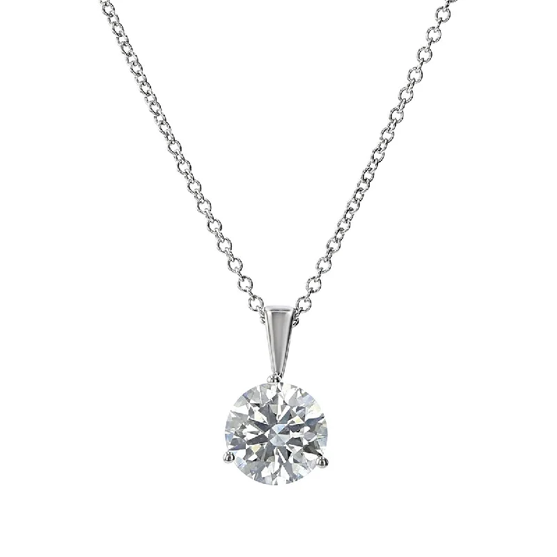 Women’s square pendants necklaces-Premier Round Brilliant Diamond Solitaire Pendant