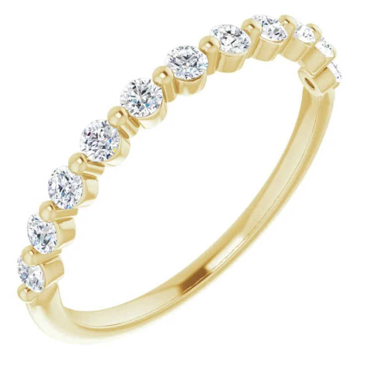 Women’s three-stone engagement rings-14K Yellow 1/2 CTW Natural Diamond Anniversary Band