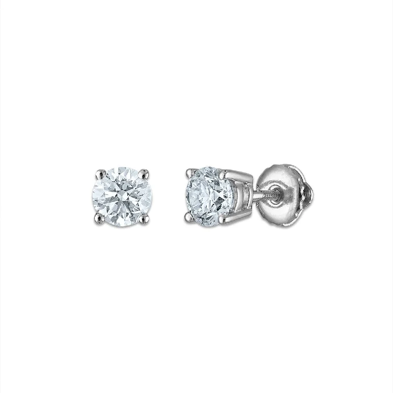 Women’s antique earrings-EcoLove 1 CTW Lab Grown Diamond Stud Earrings in 10KT White Gold