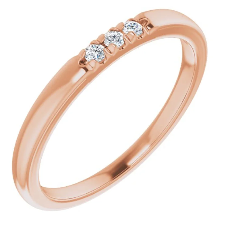 Women’s three-stone engagement rings-14K Rose .06 CTW Natural Diamond Anniversary Band