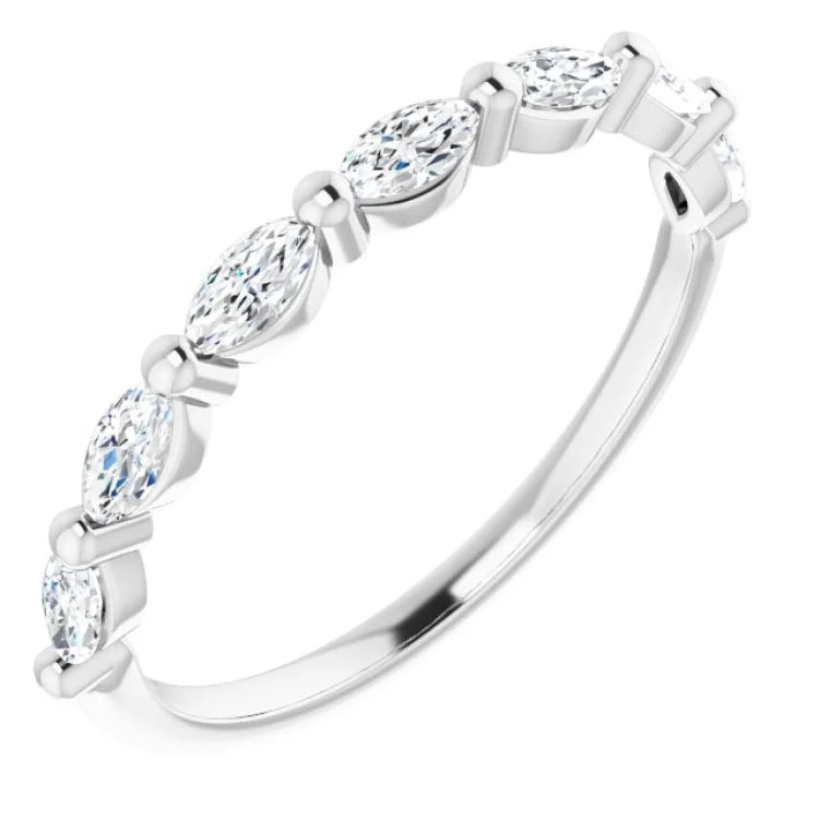 Women’s cushion cut engagement rings-Platinum 1/2 CTW Natural Diamond Anniversary Band