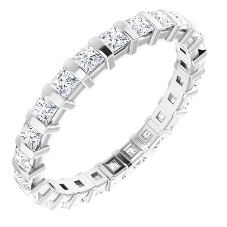 Women’s vintage-inspired engagement rings-Platinum 9/10 CTW Diamond Eternity Band