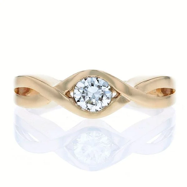 Women’s round halo engagement rings-Infinity Diamond Solitaire