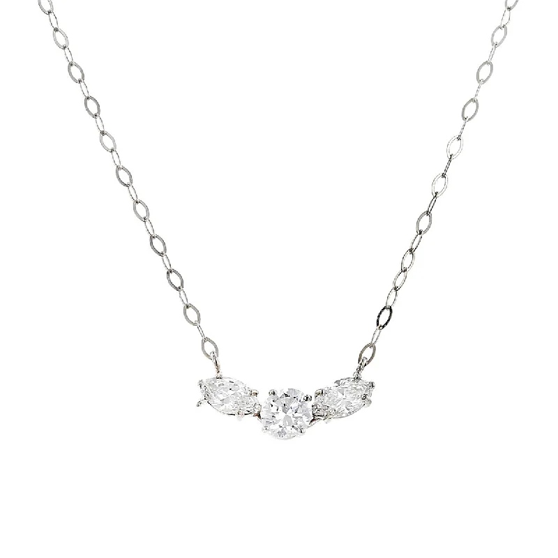 Women’s unique necklaces-Platinum Diamond Pendant with Split Chain