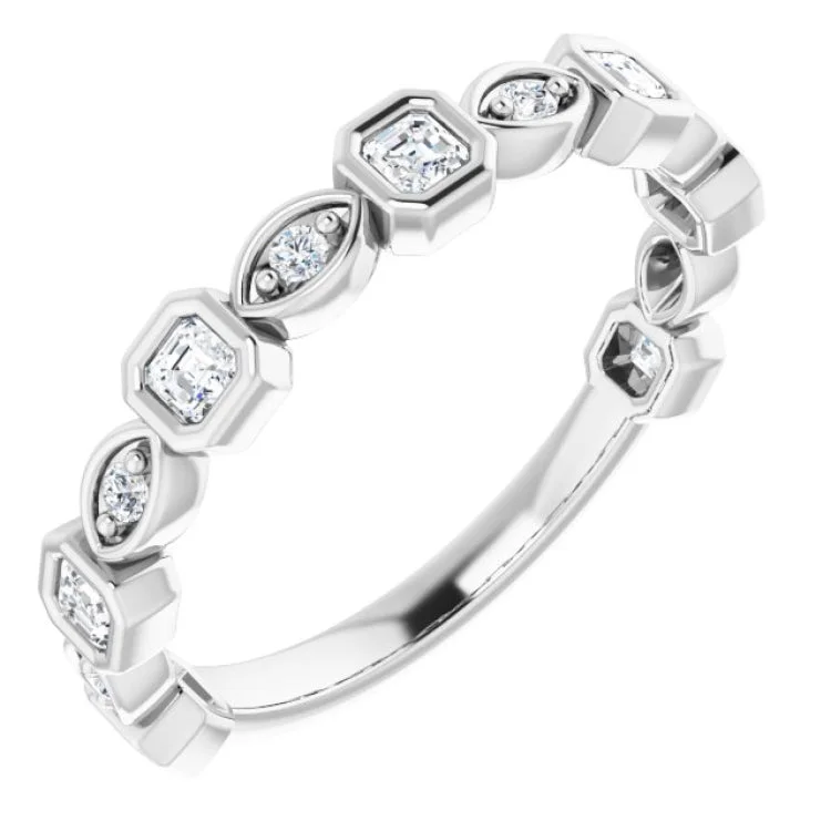 Women’s emerald engagement rings-Platinum 3/8 CTW Natural Diamond Anniversary Band