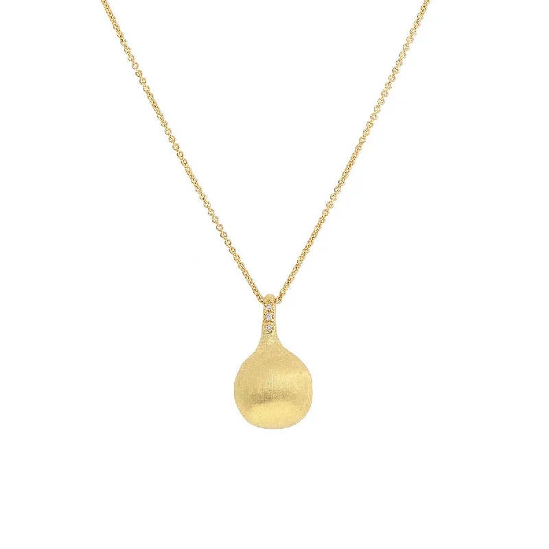 Women’s two-tone necklaces-Africa 0.03Ct Diamond Boule Pendant on Chain in 18K Yellow Gold