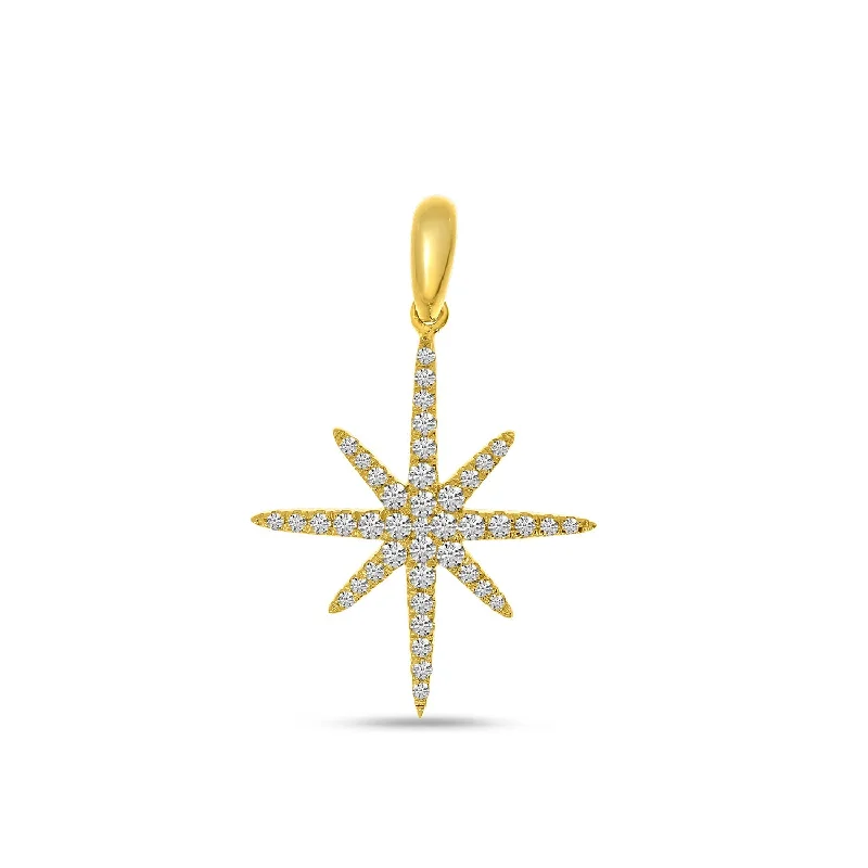 Women’s anniversary necklaces-DIAMOND STARBURST PENDANT P10442